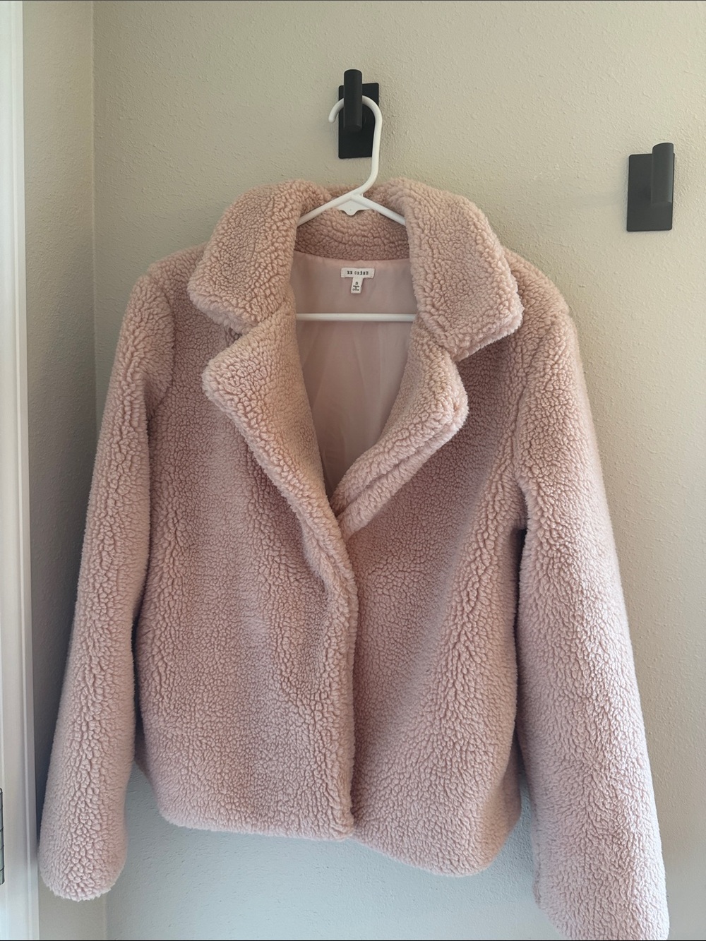 Plush Light Pink Teddy Jacket - Unbranded